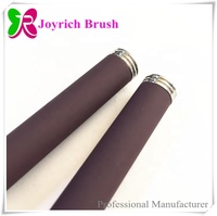 Pinceau à ongles en acrylique personnalisé avec logo, poils Kolinsky véritable, manche en métal couleur café, tête ronde, pour le vernis à ongles et la beauté des ongles