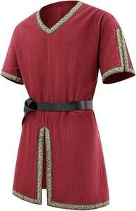 Personalizada Medieval Pirata Camisa Disfraz Renacimiento Vikingo Caballero Túnica Halloween Split Hem Cosplay Top para Hombres - Product Image 5