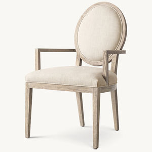 Французский современный круглый обеденный стул из ткани деревянный обеденный стул - Product Image 1