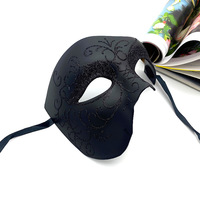 Masque de mascarade vénitien pour hommes Demi-visage en plastique Steampunk Gothic Phantom of the Opera Mask Carnival Ball Party