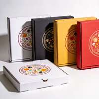 Boîtes à pizza rigides en carton ondulé haute résistance, biodégradables, pour emporter, design personnalisé avec impression offset et gaufrage