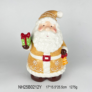 Jarrón de Galletas de Cerámica con Diseño de Muñeco de Nieve con Bufanda y Gorro, Decoración Navideña para Cocina, 17x14.5x23cm, 995g - Product Image 3