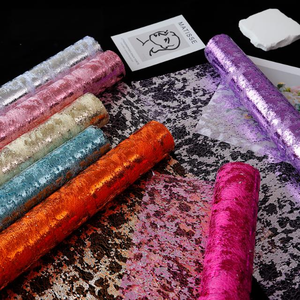 Hàn Quốc Phong Cách Sequin Ren Lưới Hoa Bó Hoa Cổ Áo Bọc Cho Món Quà Giáng Sinh Trang Trí Đám Cưới Sang Trọng Hoa Bao Bì - Product Image 3