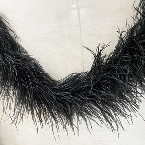 بيع بالجملة وشاح ريش النعام 8 طبقات سميكة رقيق بوا التشذيب 2 متر طويلة لأداء حفل زفاف فستان - Product Image 2