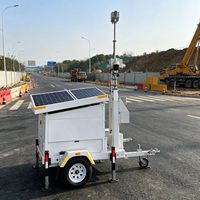 Tragbarer Solar-Kameraanhänger mit 2*435W Solarpanels 6M Höhe PTZ 2*4MP 3TB 4CH NVR für Nicht-Elektrische Arbeitsbereiche