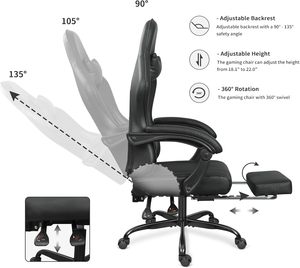 Silla de Juego Moderna de Acero Inoxidable con Capacidad para 200 kg, para Taller, Hotel y Sala de Estar - Product Image 5