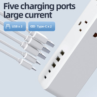 Nouvelle multiprise Amazon aux spécifications américaines 10A avec ports USB, charge rapide PD, protection contre les surtensions et prises double face, cordon d'extension