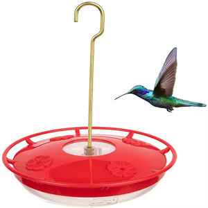 Mangeoire à oiseaux suspendue à fenêtre automatique extérieure à 5 ports avec plateau à eau arrondi pour colibris animaux de compagnie accessoire de cage à oiseaux de Style amour - Product Image 1