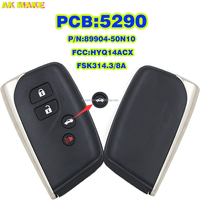 89904-50N10 AK MALL Clé de voiture intelligente à proximité avec télécommande FCCID HYQ14ACX Puce 8A Lexus LS460 LS600h 314.3MHZ 3+1 Boutons 100% Testée