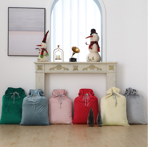 New Hot <strong>Santa</strong> <strong>Sack</strong> 2024 Custom Velvet Stripe Drawstring Blank Candy Gift Bag Red Canvas <strong>Large</strong> Cotton Sublimation Christmas <strong>Sack</strong> - Product Image 2
