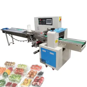 Factory Supplying Plastic Bag Horizontal Pillow Wafer Double Sandwiching Cookies Packaging Flow Wrapper Biscuit Packing Machine