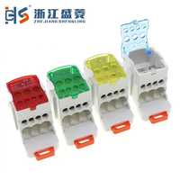 Bloque de terminales unipolar UKK 80A para riel DIN, conector de distribución de energía, conexión por tornillo de 5-10 mm², para armario eléctrico 21-30