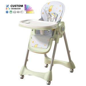 <span class=keywords><strong>Chaise</strong></span> haute pour bébé en plastique compacte et luxueuse, ergonomique, pliable, réglable, avec roulettes - Product Image 1