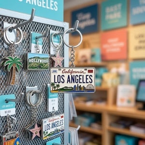 Llavero de Metal con Diseño de Ciudad de EE. UU. Personalizado al por Mayor, Llavero de Recuerdo Personalizado de Los Ángeles, Hollywood, California - Product Image 6