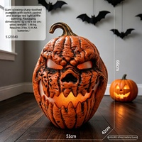 Lanterne citrouille LED d'Halloween pour cour extérieure, décoration effrayante pour jardin, maison hantée, fête, ornement citrouille dentée d'Halloween