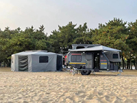 Remorque de camping-car extensible détachable la mieux notée tout-terrain pour remorque de camping-car de voyage longue distance avec rangement