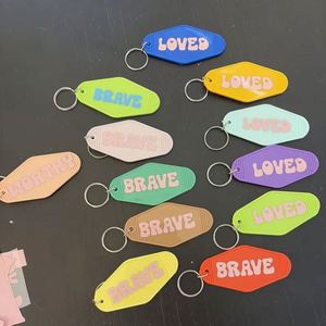 New Vintage Design Hotel Motel Keychain Keyring Print Blank Hotel Keychains Custom Logo <b>Plastic</b> Room Number Hotel <b>Key</b> <b>Chain</b> - Product Image 3