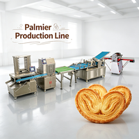Ligne de production automatique de palmiers, machine à fabriquer des biscuits papillon et des pâtisseries carrées croustillantes, machine de découpe ultrasonique pour usine