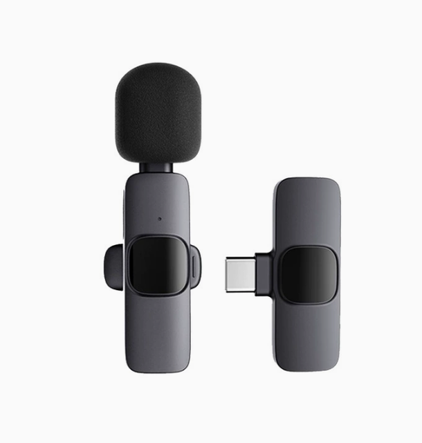 K8 Wireless Collar Clip Microphone for iPhone Omni-directional Noise Cancelling Live Broadcast Anchor Type C Plug