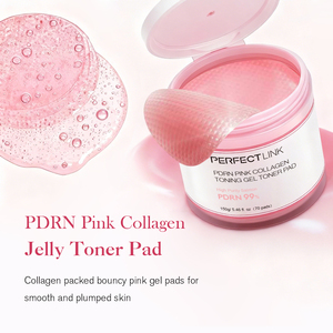 Pad Jelly Kolagen <span class=keywords><strong>Pink</strong></span> PDRN DNA Salmon Korea Label Pribadi Vegan, Meningkatkan Elastisitas, Pad Toner Niacinamide untuk Wajah - Product Image 2