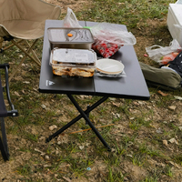Table de pique-nique pliante portable en aluminium moderne, imperméable, légère, petite, pour le camping en plein air, la randonnée, le barbecue, le jardin