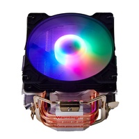 Refroidisseur de processeur personnalisé 12V DC RGB 4 caloducs 4 broches à roulement fluide Ventilateur 120 mm pour boîtier d'ordinateur PC Dissipateur thermique en aluminium et cuivre Couleur noire