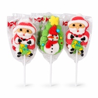 Kerstmis marshmallow lolly's in cartoonvorm, individueel verpakt snoepgoed voor groothandel en feestbenodigdheden