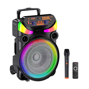 Portable Rechargeable Trolley <b>Speaker</b> 15 In 40W LED Light Bluetooth TWS SD <b>USB</b> KK 15101 - Product Image 1