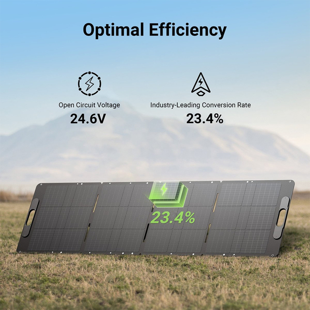 Dabbsson Factory Foldable Flexible High Efficiency 20%-23% Monocrystalline Solar Panel 200W 12V Double-Glass Solar Panel