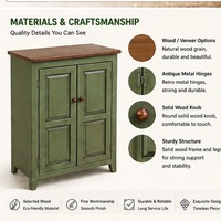 Buffet de rangement moderne de luxe en bois vert pour salon avec tiroirs