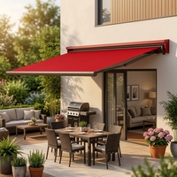 Auvent de terrasse électrique à commande à distance avec supports en aluminium robustes pour villa, patio et balcon