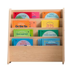 Présentoir de livres en bois à 4 niveaux Étagère de rangement Étagère pour enfants Petite bibliothèque Porte-revues pour bibliothèque - Product Image 2