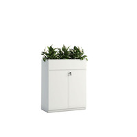 Meuble de bureau contemporain avec armoire de rangement et bac à plantes