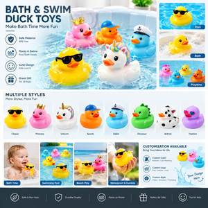 Lot promotionnel de mini canards en caoutchouc arc-en-ciel de 2 pouces, jouets de bain flottants sécurisés pour la baignoire, avec logo personnalisé et couleurs éducatives - Product Image 6