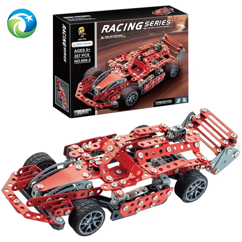 YQ Hot Sale Model Alloy Car Assembling Block Toy Kit Diy 3D Metal Formula Racing Car Assembling Building Blocks For Kids Gift