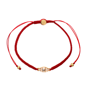 Hot Selling 925 Sterling Silver Gold Plated <b>Red</b> Macrame <b>Bracelet</b> with Enamel EvilEye Charm 18K Gold Plating <b>Bracelet</b> - Product Image 1