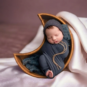 Nueva Cama de Madera con Forma de Luna para Fotografía de Recién Nacidos, Accesorios Ecológicos Ajustables para Sesiones de Fotos de Bebés en Estudio - Product Image 1