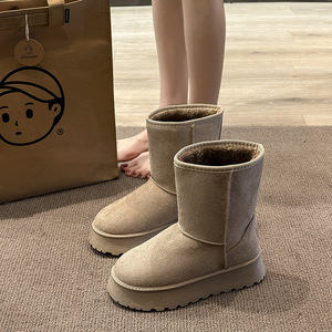 Botas de Nieve Clásicas Básicas para Mujer, Tallas Grandes, Forradas de Felpa Gruesa, Nueva Colección Otoño/Invierno 2025 - Product Image 4