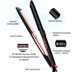 Piastra per Capelli Professionale con Logo Personalizzato, 500°F, Alta Temperatura, Display LCD, Piastre Larghe in Titanio per Styling - Product Image 3
