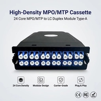 Cassette de Fibre Optique Multimode 24 Cœurs OM3 MPO MTP vers LC Duplex Plug-and-Play pour Panneau de Brassage de Centre de Données