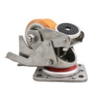 Pieds de nivellement robustes S-S 500 kg, roulettes en acier inoxydable, à commande au pied