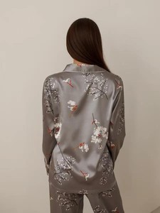 Pijamas de Seda y Satén de Lujo para Mujer, Diseño Personalizado con Logotipo, Estampado, Dos Piezas, Ropa de Dormir - Product Image 6