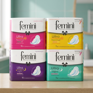 Sanitary Pads FEMINI Ultra Night Medical Grade Class II 7 Pcs High Absorbency Hygiene Pack - Product Image 2