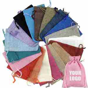 Wholesale Custom Shopping Drawstring Bags Reusable Custom <b>Gift</b> Packaging Jute Drawstring Bags with Custom LOGO - Product Image 1