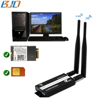 Adaptateur sans fil USB 3.0 Type-A vers M.2 B-Key avec 1 emplacement pour carte SIM, 2 antennes, étui de protection pour module modem WWAN 3G 4G LTE GSM
