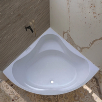 Baignoire d'angle japonaise en acrylique de style encastré moderne avec robinet de vidange, écologique, à vidange réversible, spa portable pour immersion intérieure
