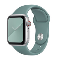 Bracelet de remplacement classique en silicone avec fermoir papillon pour Apple Watch, compatible avec les tailles 38, 40, 41, 42, 44, 45 mm, bracelet souple pour montre connectée