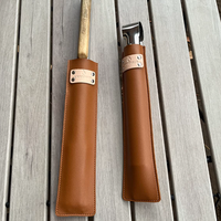 Housse de protection en cuir PU pour couteau de camping et pinces de barbecue, avec logo gaufré, accessoires de cuisine pour la randonnée