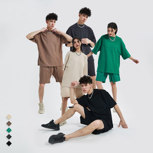 เสื้อยืดวอฟเฟิลแบบถักผ้าฝ้ายผสมโพลีเอสเตอร์เสื้อยืดใส่ได้ทั้งชายและหญิงโลโก้ออกแบบได้ตามต้องการ - Product Image 2