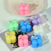 Bougie parfumée Bubble Cube, 6 bougies bulles, bougie en cire de soja, forme géométrique, bougie d'aromathérapie, décoration de table, cadeau d'anniversaire